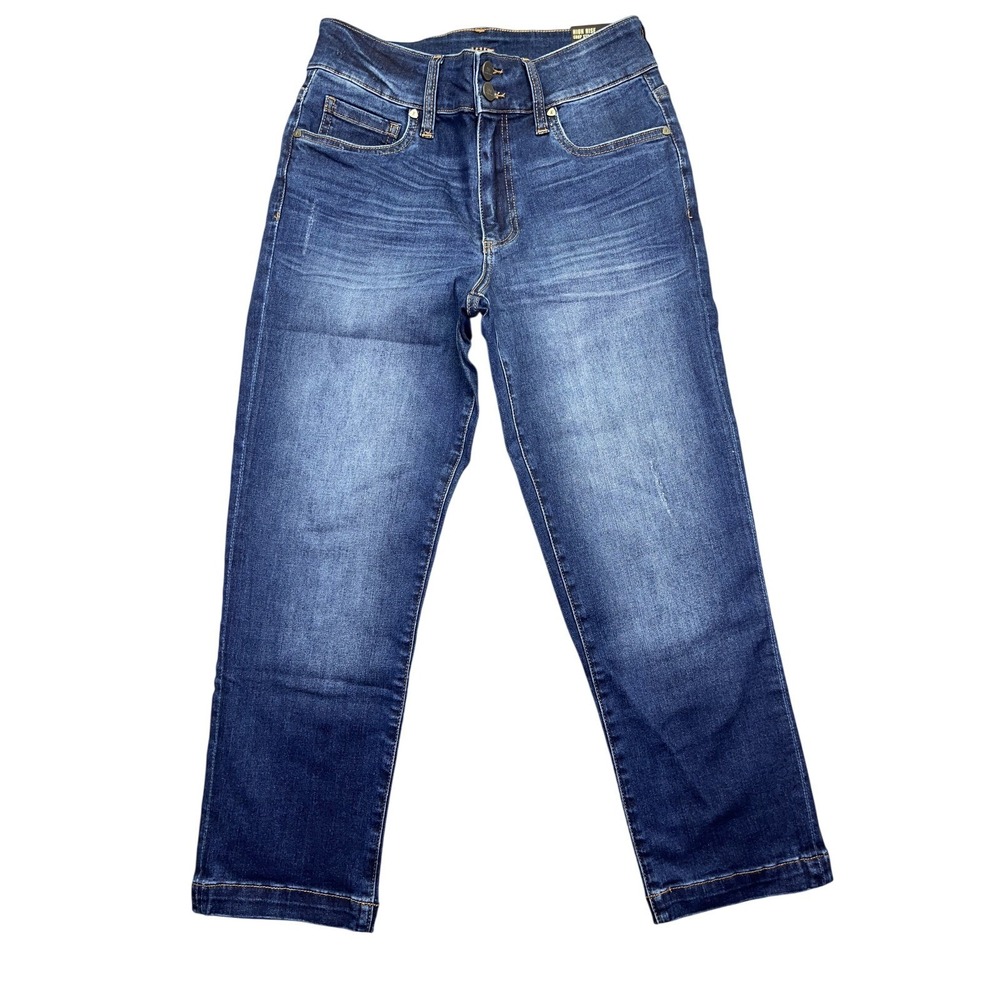 Kut from Kloth Women's High Rise Straight Leg Cropped Jeans Blue Dark Wash 6 NWT